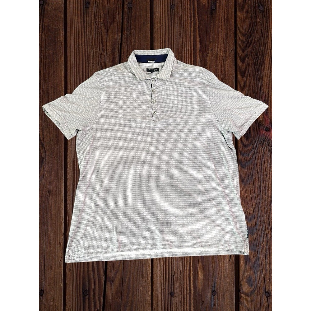 Ted Baker London Geometric Polo Shirt Mens Size 7 Casual Short Sleeve Adult Golf